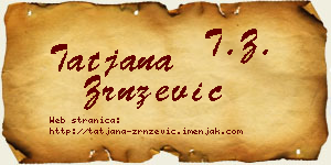Tatjana Zrnzević vizit kartica
